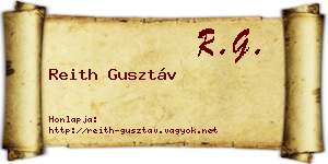 Reith Gusztáv névjegykártya